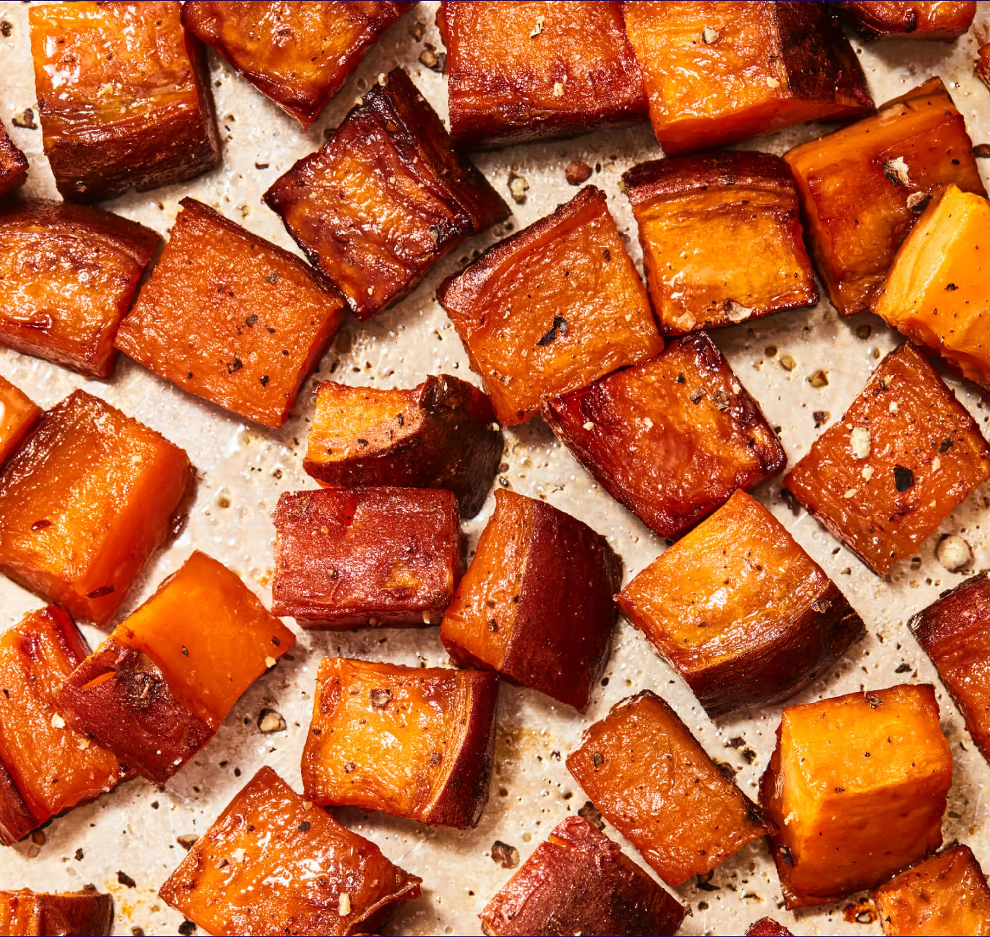 A detail photograph of cooked sweet potato